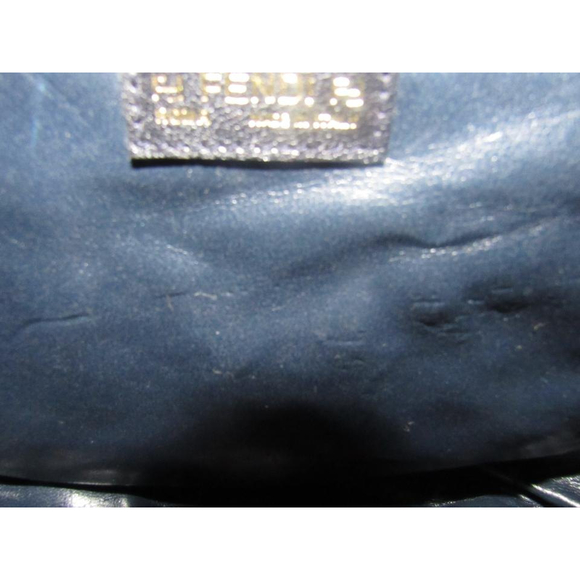 Fendi Crocodile Leather/Leather Two-way Black Patent/Navy Leather Shoulder Bag - Picture 3 of 5